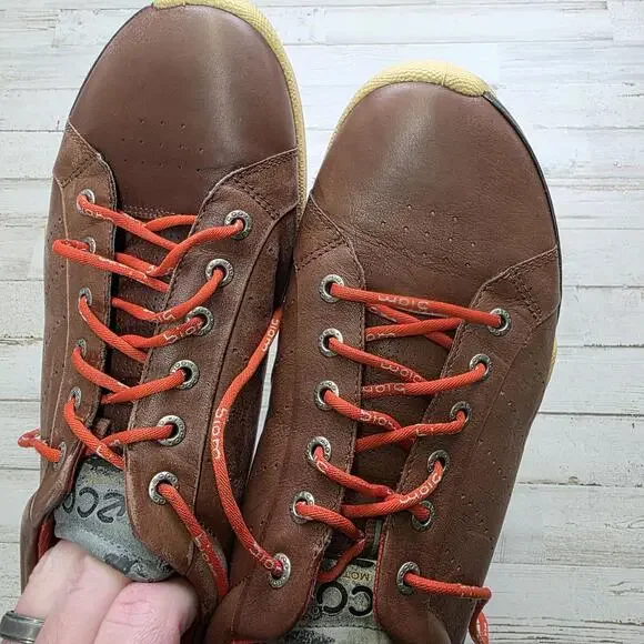 ECCO Mens 9.5 43 Yak Leather Comfort Sneaker Golf Shoes Softspikes - Picture 7 of 7